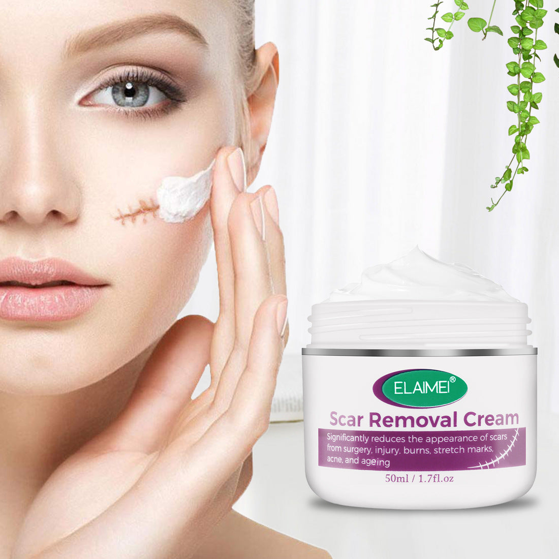 Crema viso Skin Rebound Scarless, cicatrici, cicatrici da acne, smagliature