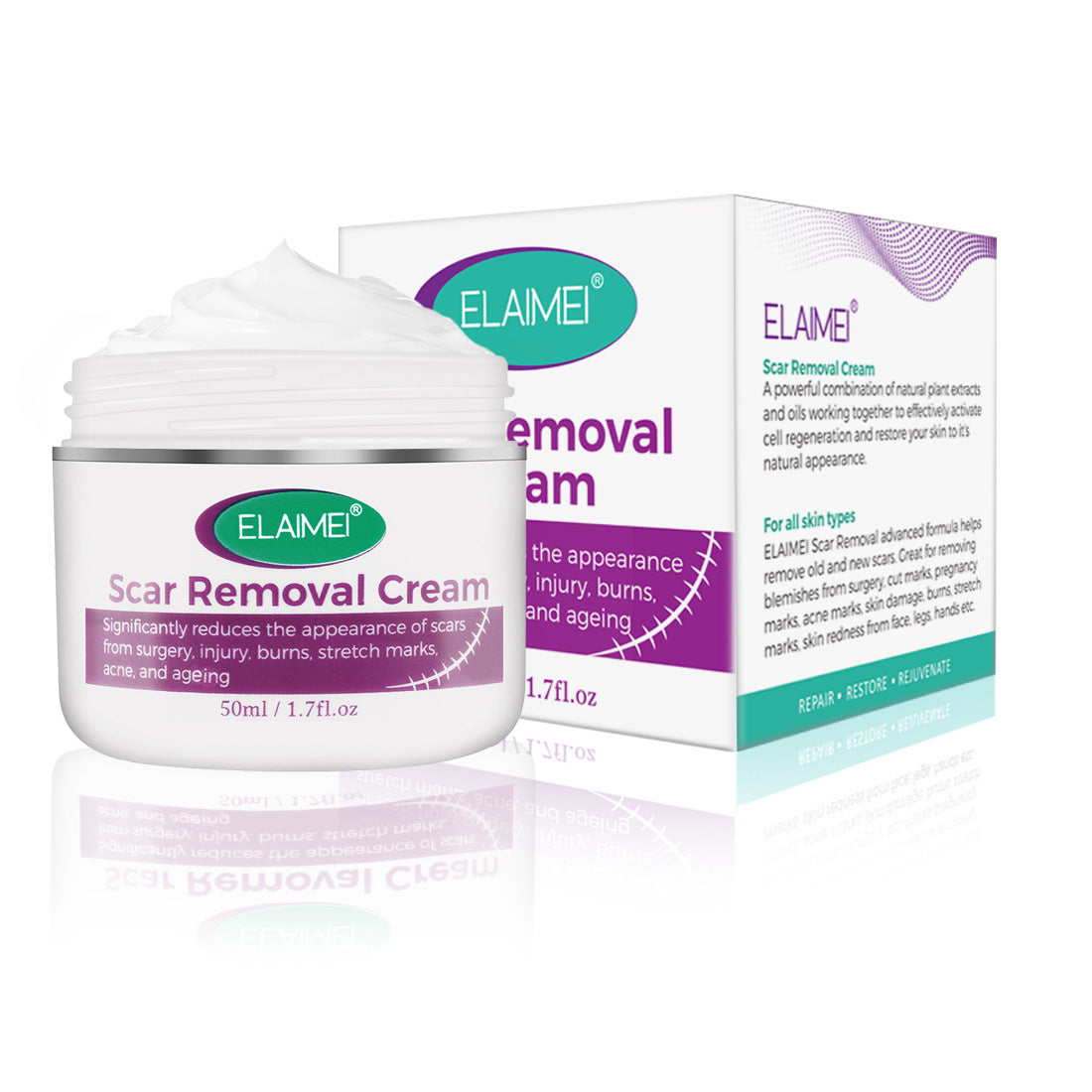 Crema viso Skin Rebound Scarless, cicatrici, cicatrici da acne, smagliature